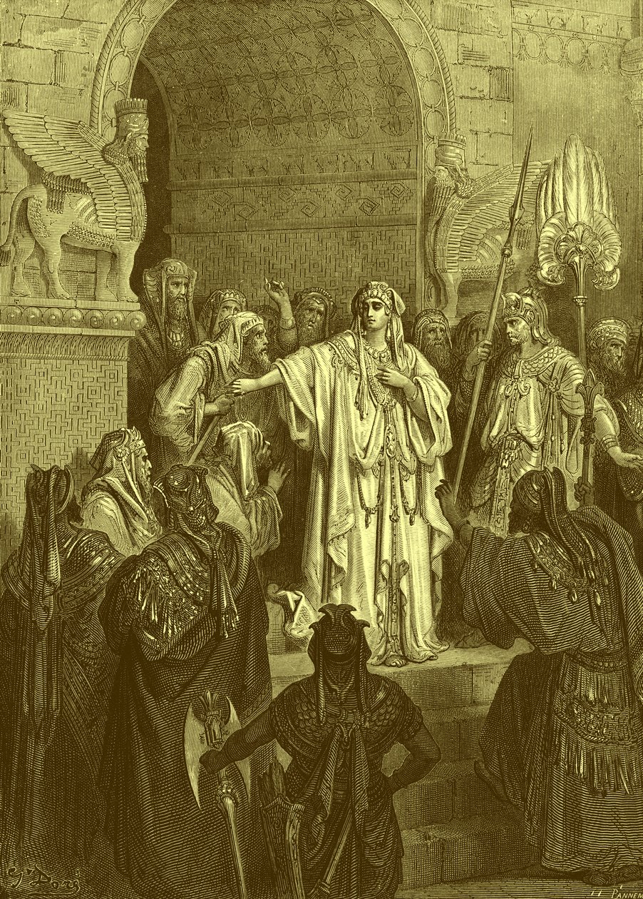 Vashti királynő, Doré metszet. - Biblia alkotó: Gustave Dore