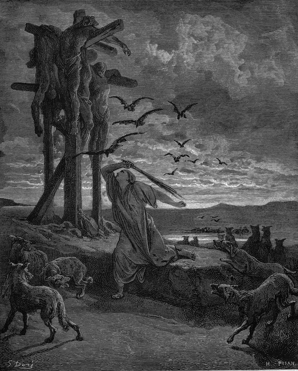 Rizpa, Saul király ágyasa, 1866 alkotó: Gustave Dore