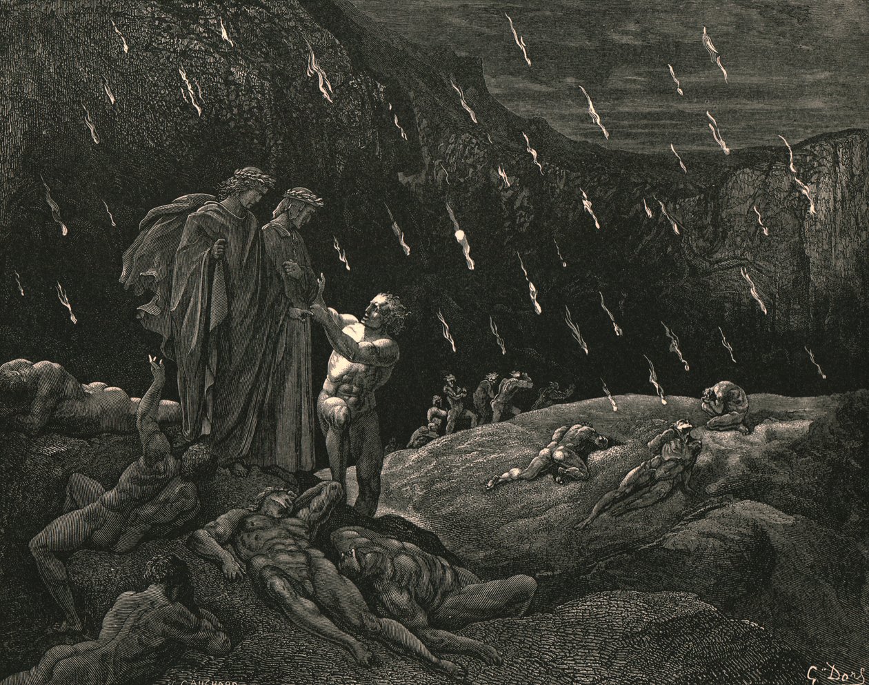 Uram! Brunetto! És itt vagy, c1890. alkotó: Gustave Dore