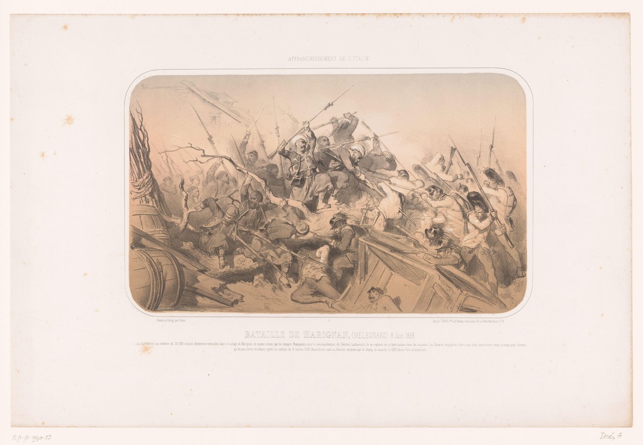 Melegnanói csata Bataille de Marignan (Melegnano), 1859. június 8. (cím a tárgyon) Olasz kampány (sorozat címe) Afranchissement de l