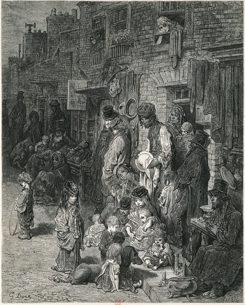 London nyomornegyedei, szerző: Gustav Dore, Metszet alkotó: Gustave Dore