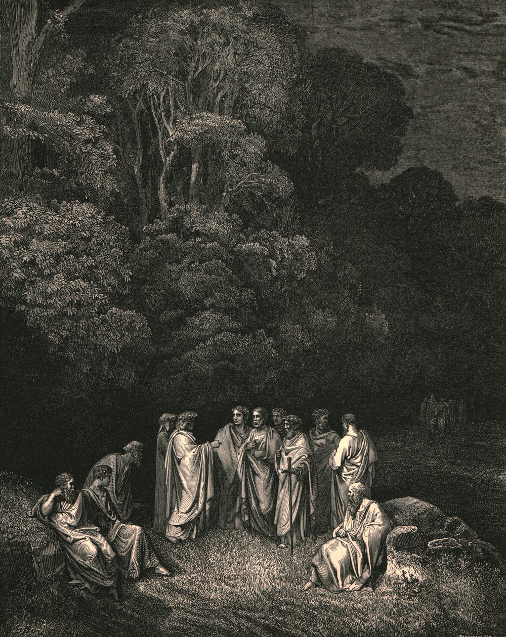 Így hát láttam, hogy egyesíti a legmagasztosabb dal uralkodójának fényes iskoláját, 1890-ben. alkotó: Gustave Dore