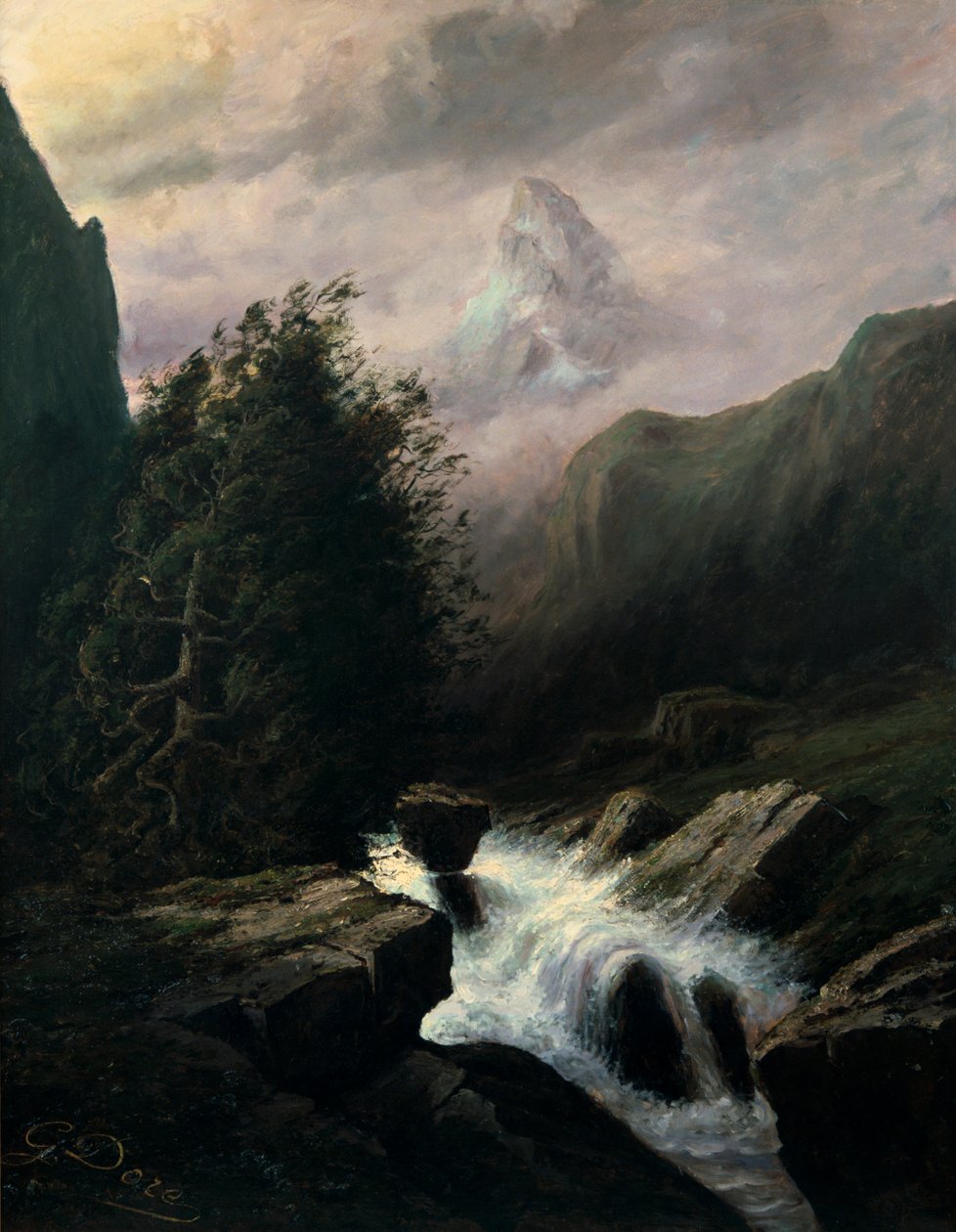Vihar a Cervin-hegyen, 19. század. alkotó: Gustave Dore