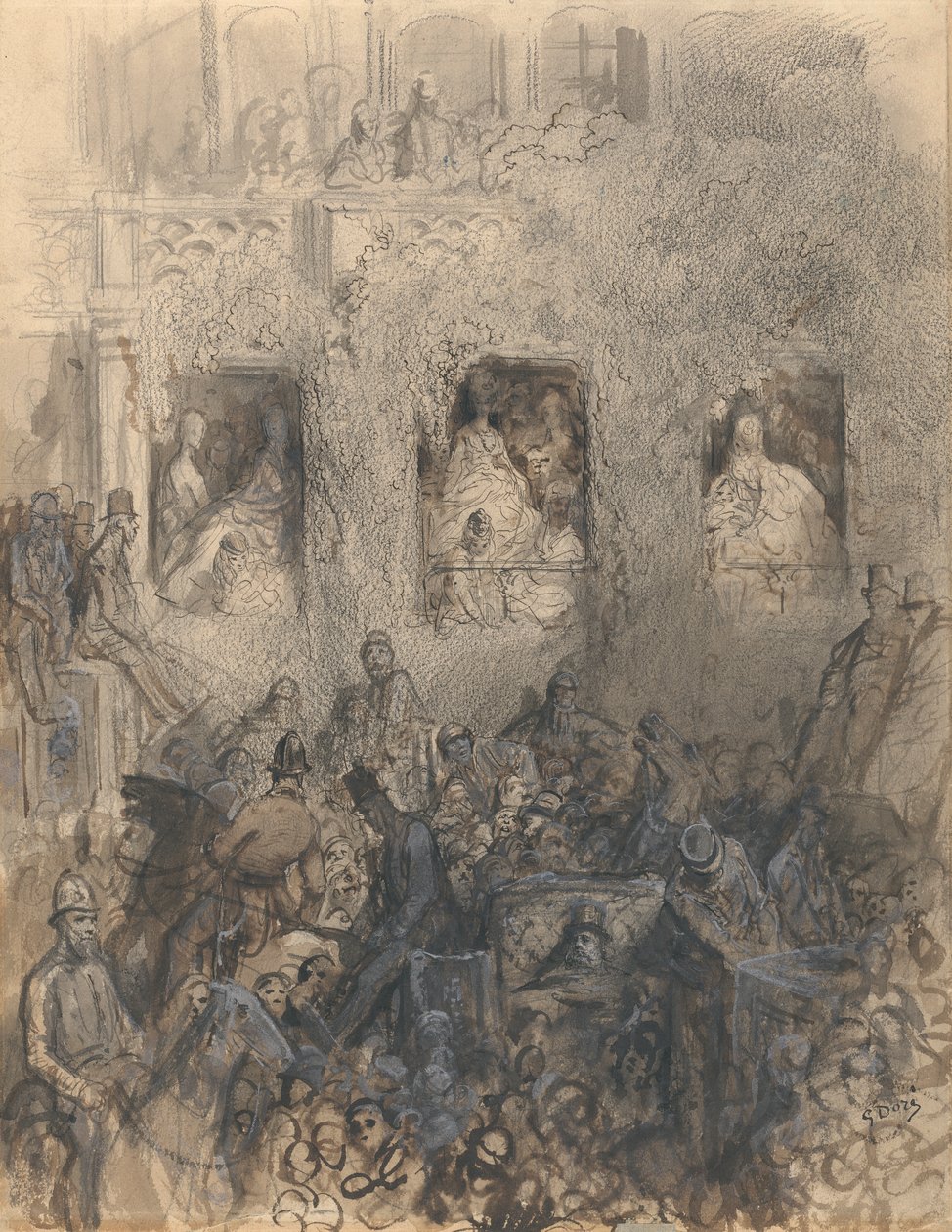 Tanulmány egy blokk számára az úton alkotó: Gustave Dore