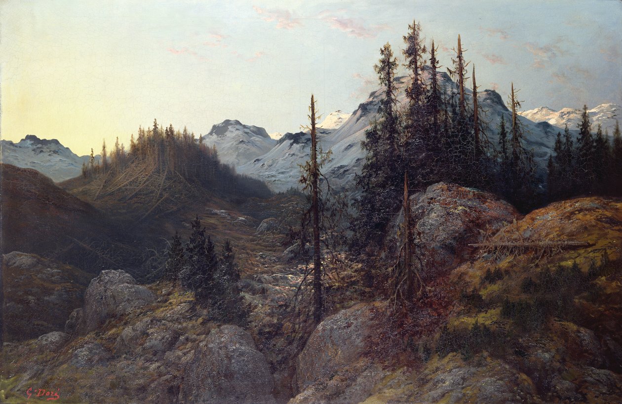 Napkelte az Alpokban (olaj, vászon) alkotó: Gustave Dore