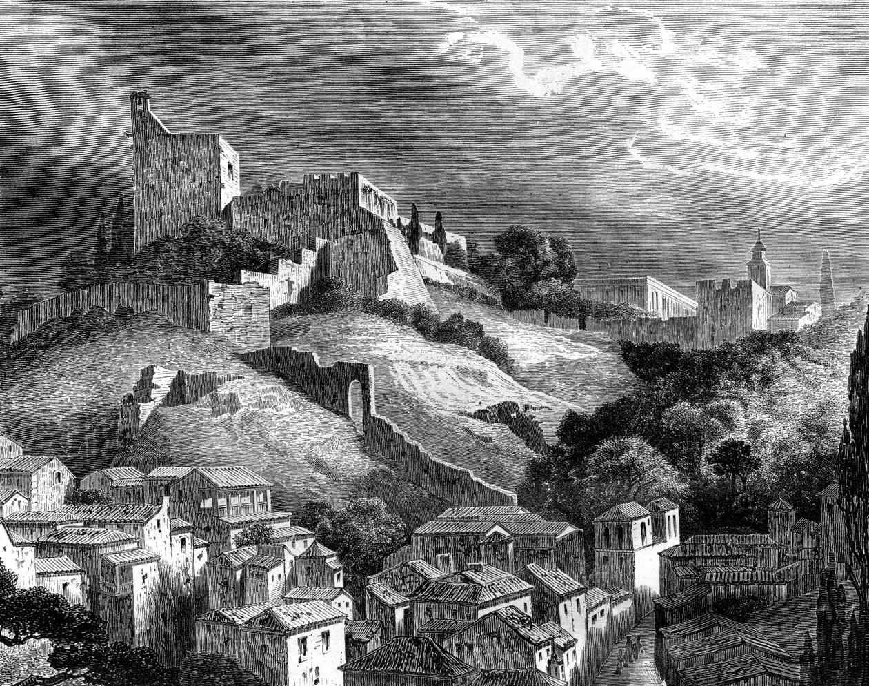Az Alhambra, Granada, Dél-Spanyolország, 19. század alkotó: Gustave Dore