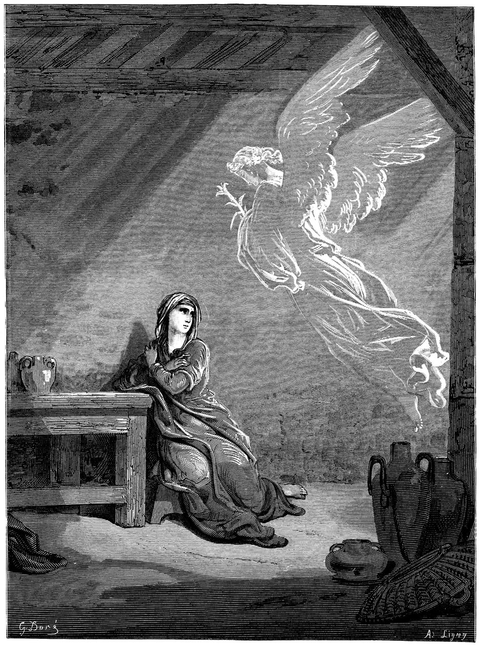 Az Angyali üdvözlet alkotó: Gustave Dore