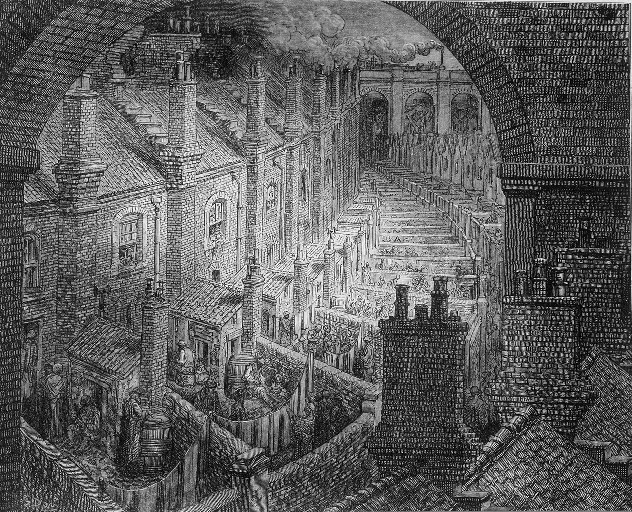The Back Courses of London – Gustave Dore „” Londonjában”. alkotó: Gustave Dore