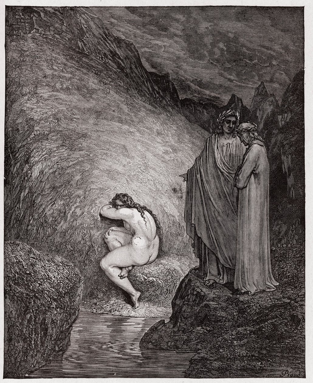Az isteni színjáték (La Divina Commedia, La Divine Comedie), Inferno, 30. ének: Mirha, vérfertőzésért elítélt - Dante Alighieri (1265-1321) - Illusztráció: Gustave Dore (1832-1883) alkotó: Gustave Dore