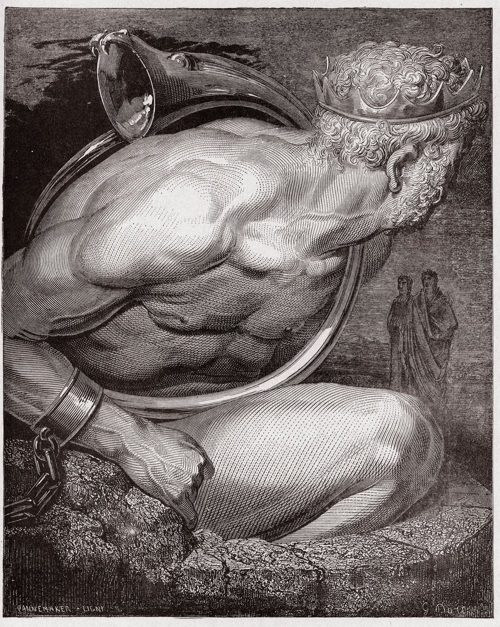 Az isteni színjáték (La Divina Commedia, La Divine Comedie), Inferno, 31. ének: Az óriások Nimródja - Dante Alighieri (1265-1321) - Illusztráció: Gustave Dore (1832-1883) alkotó: Gustave Dore