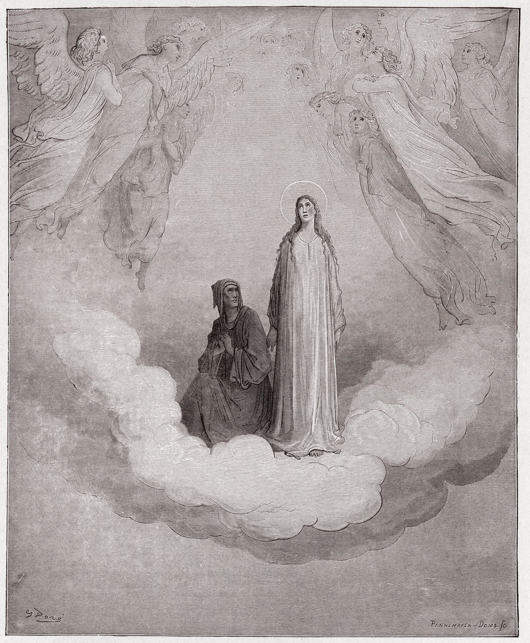 Az isteni színjáték (La Divina Commedia, La Divine Comedie), Paradiso, 21. ének: Boldog Beatrice a hetedik körben - Dante Alighieri (1265-1321) - Illusztráció: Gustave Dore (1832-1883) alkotó: Gustave Dore