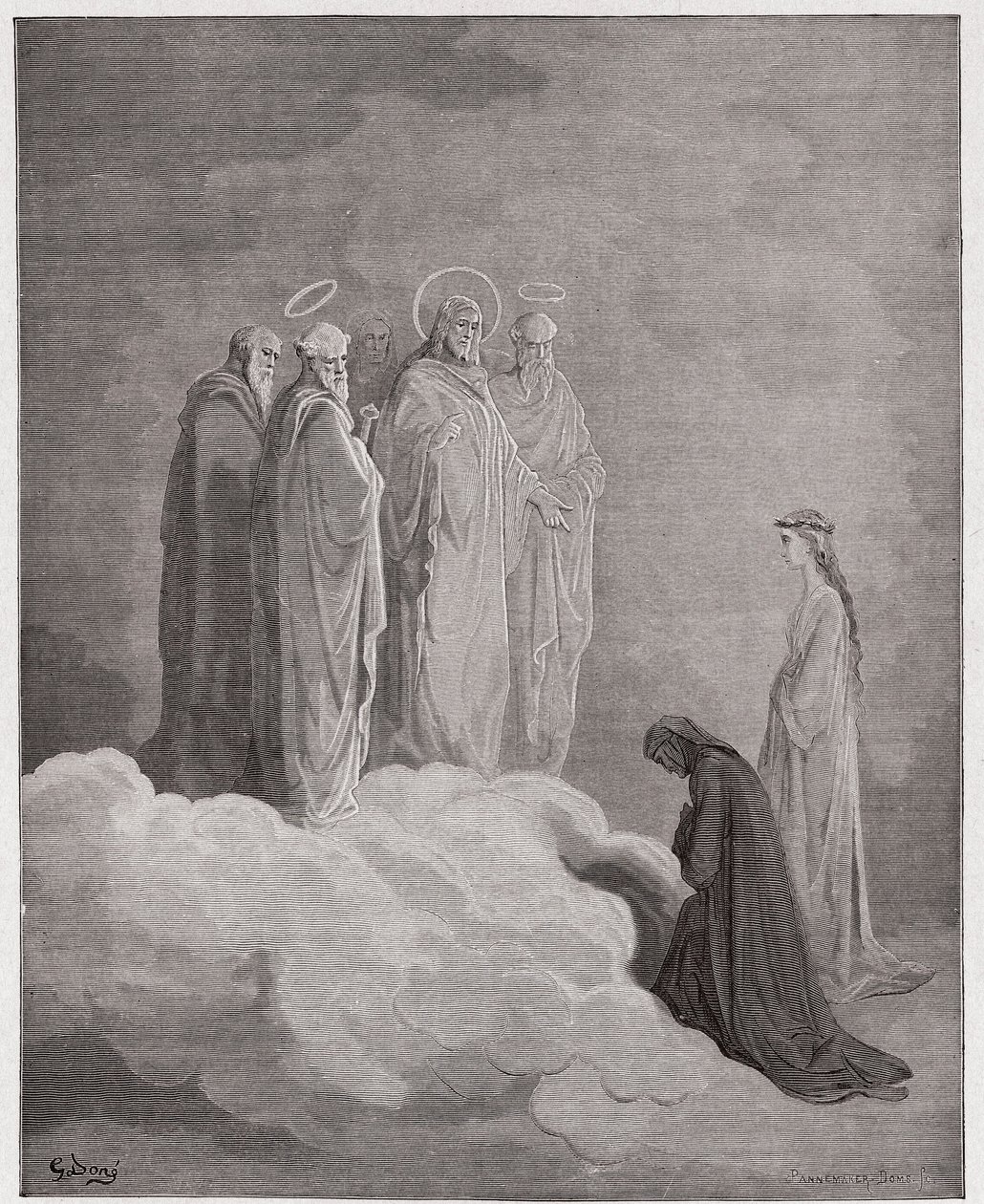 Az isteni színjáték (La Divina Commedia, La Divine Comedie), Paradiso, 26. ének: Szent János a szerelemről vizsgálja Dantét - Dante Alighieri (1265-1321) - Illusztráció: Gustave Dore (1832-1883) alkotó: Gustave Dore