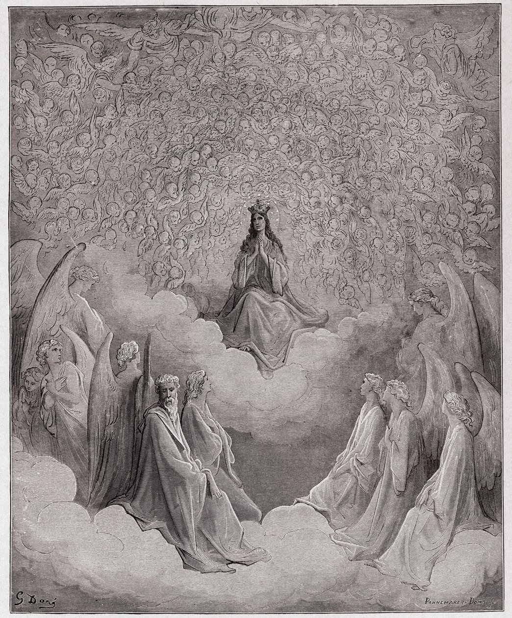 Az isteni színjáték (La Divina Commedia, La Divine Comedie), Paradiso, 31. ének: A mennyország királynője - Dante Alighieri (1265-1321) - Illusztráció: Gustave Dore (1832-1883) alkotó: Gustave Dore