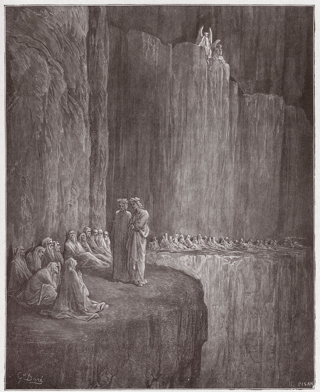 Az Isteni színjáték (La Divina Commedia, La Divine Comedie), Purgatorio, 13. ének: Sapia megtisztítja bűnös életét - Dante Alighieri (1265-1321) - Illusztráció: Gustave Dore (1832-1883) alkotó: Gustave Dore