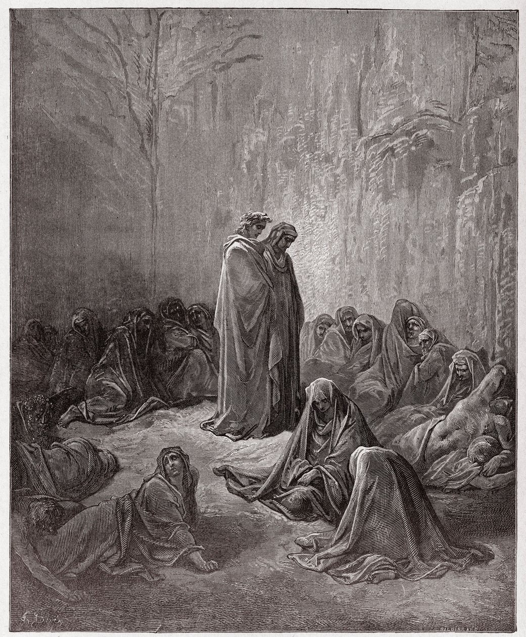 Az isteni színjáték (La Divina Commedia, La Divine Comedie), Purgatorio, 13. ének: Az irigyek lelkei - Dante Alighieri (1265-1321) - Illusztráció: Gustave Dore (1832-1883) alkotó: Gustave Dore