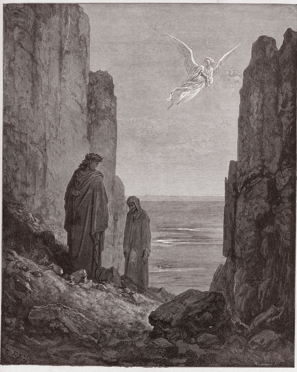 Az isteni színjáték (La Divina Commedia, La Divine Comedie), Purgatorio, 19. ének: A költők feljutnak az ötödik körbe - Dante Alighieri (1265-1321) - Illusztráció: Gustave Dore (1832-1883) alkotó: Gustave Dore