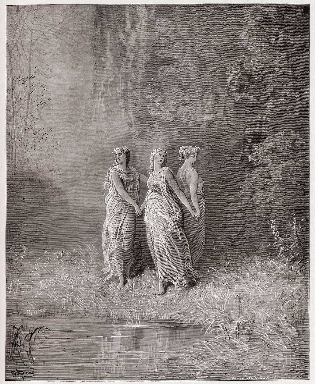 Az isteni színjáték (La Divina Commedia, La Divine Comedie), Purgatorio, 29. ének: Jótékonyság, remény és hit - Dante Alighieri (1265-1321) - Illusztráció: Gustave Dore (1832-1883) alkotó: Gustave Dore