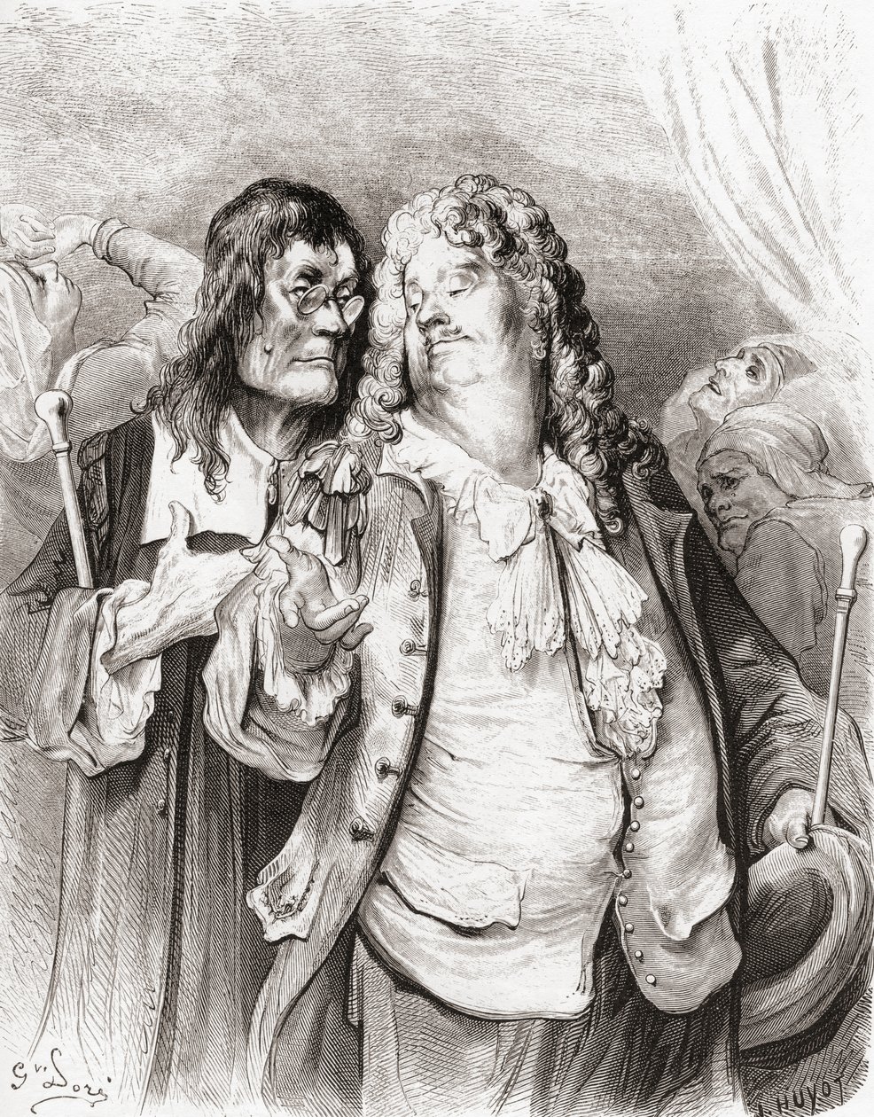 Az orvosok, a Fables de La Fontaine 19. század végi kiadásából (fametszet) alkotó: Gustave Dore