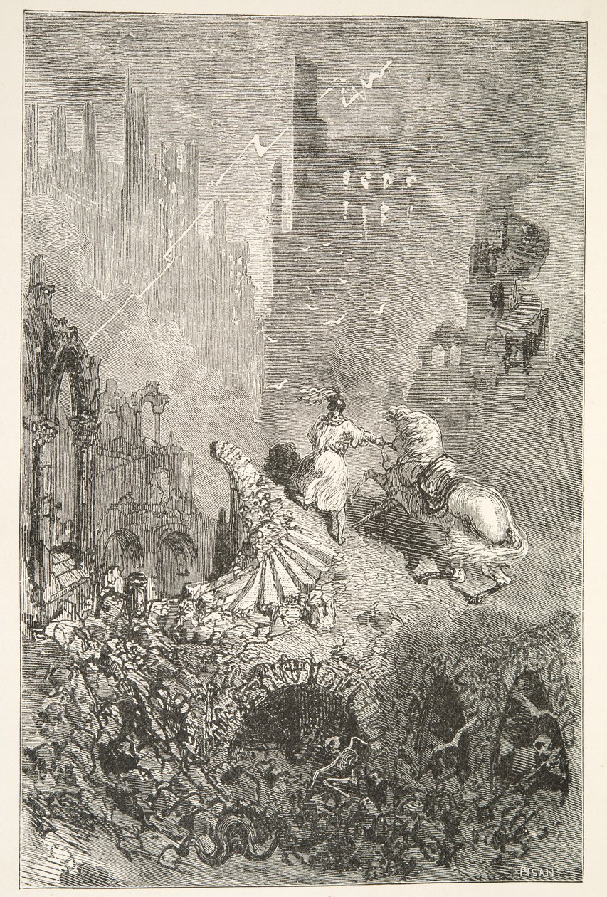 A King Pellams kastély bukása, Charles Henry Hanson Arthur király napjainak történeteiből, pub.1898 alkotó: Gustave Dore