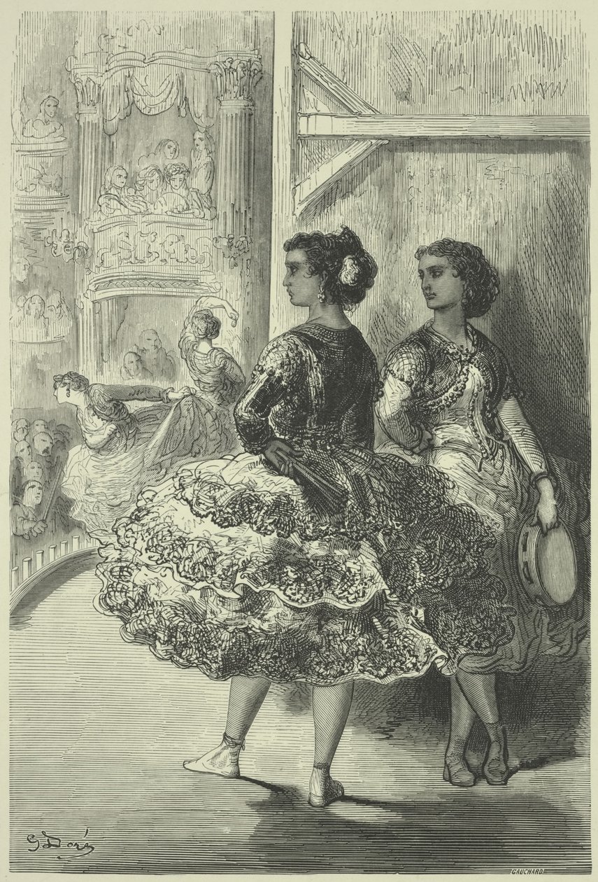 A Fandango a Sevillai San Fernando Színházban alkotó: Gustave Dore