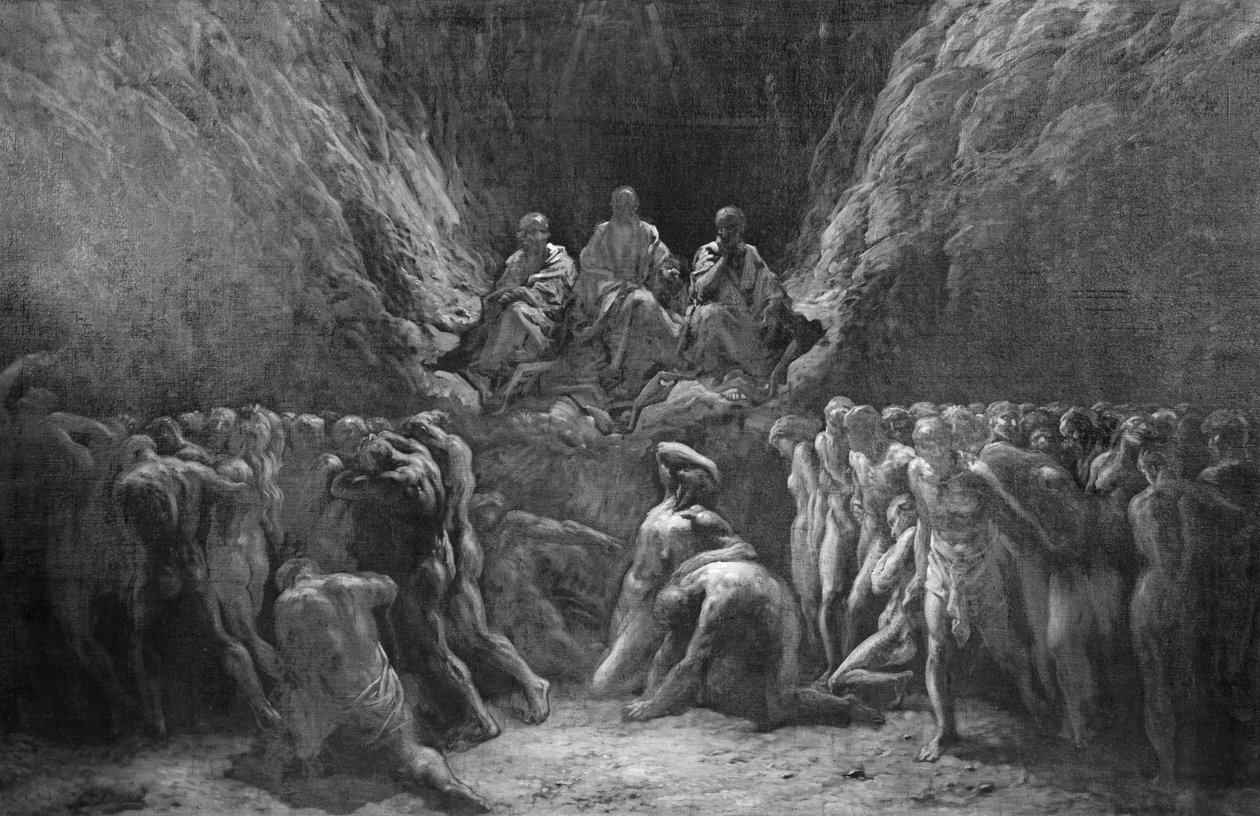 Az utolsó ítélet, más néven A pokol három bírája, Minos, Hádész és Rhadamanthus alkotó: Gustave Dore