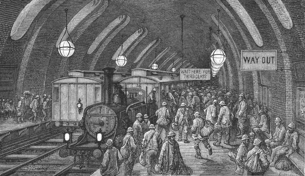 "A munkásvonat", 1872. alkotó: Gustave Dore
