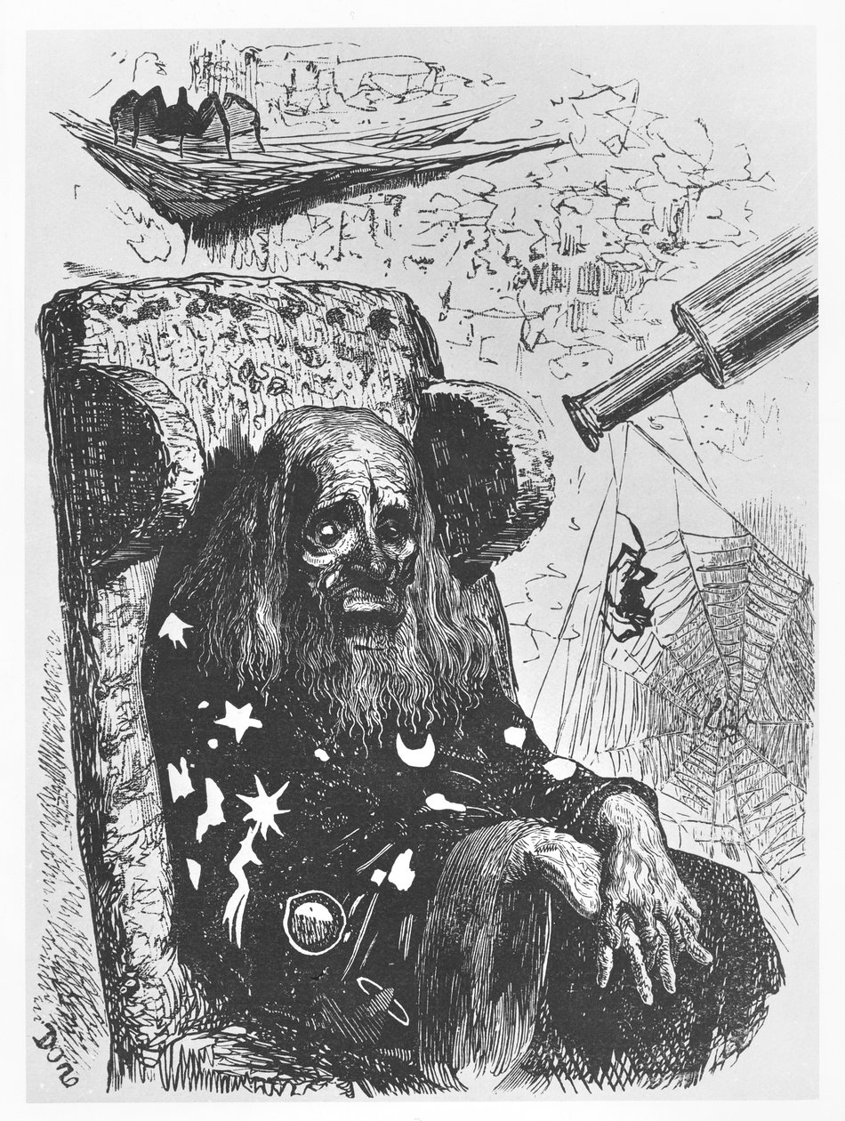 Herr Trippa asztrológus, illusztráció a „Gargantua és Pantagruel” című művéből, François Rabelais alkotó: Gustave Dore