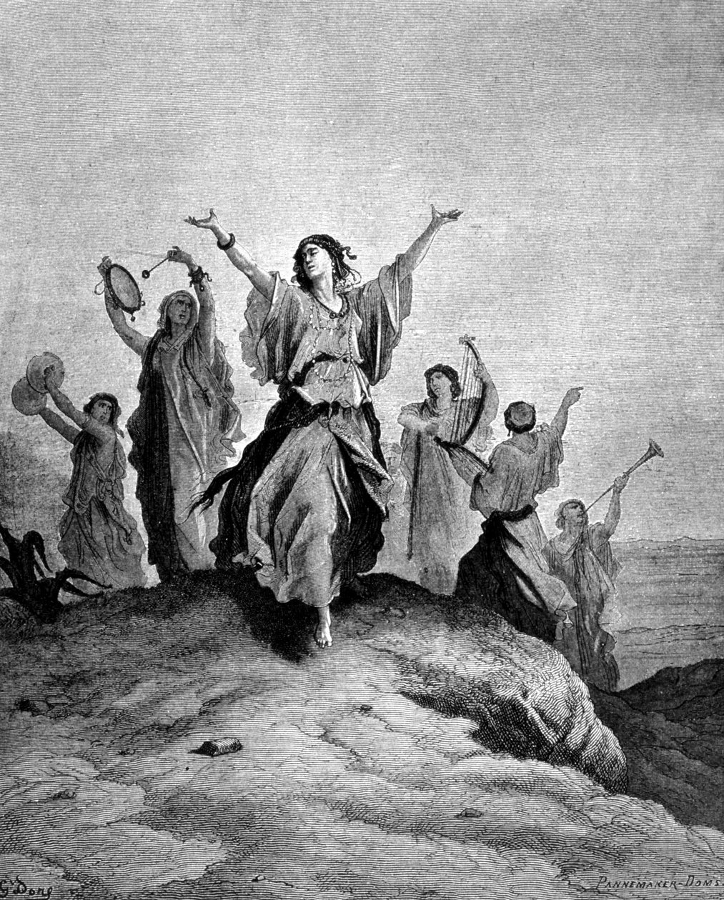 Jefte leánya, Izrael bírája elment apjához. Illusztráció: Gustave Doré. századi metszet. alkotó: Gustave Dore