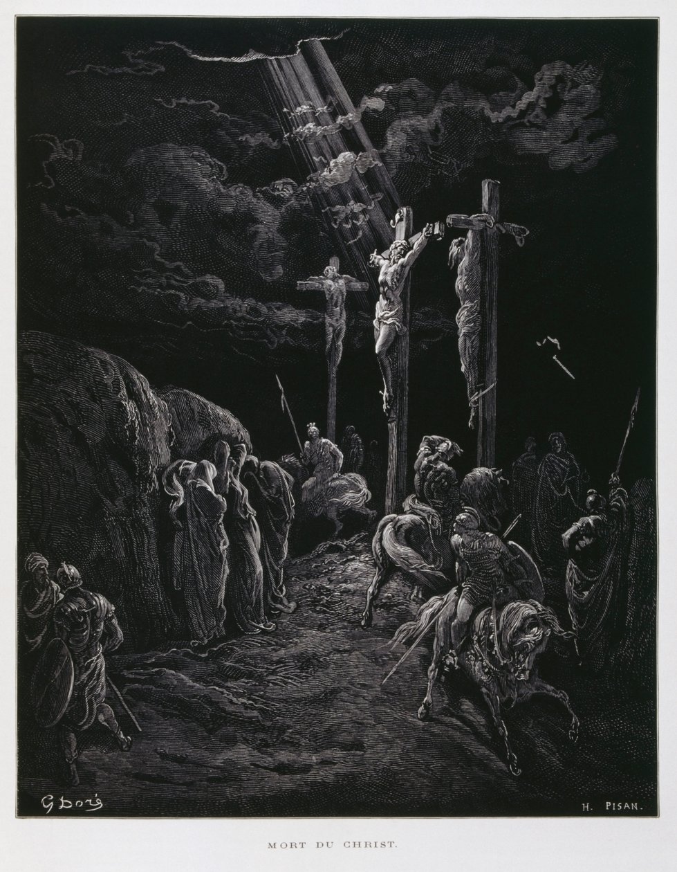 Krisztus kereszthalála, Illusztráció a Dore Bibliából alkotó: Gustave Dore