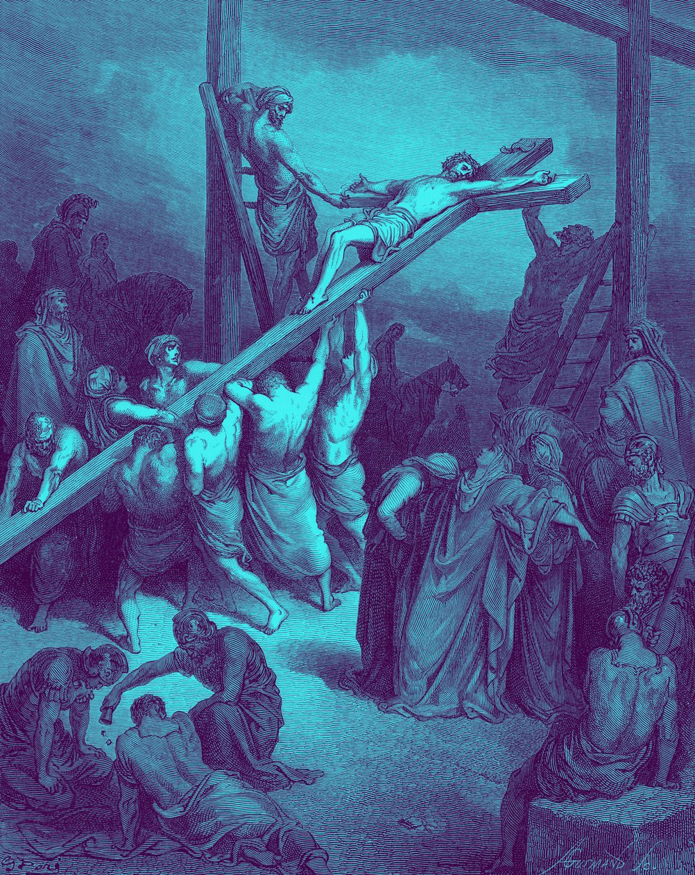 A kereszt felállítása - Biblia alkotó: Gustave Dore