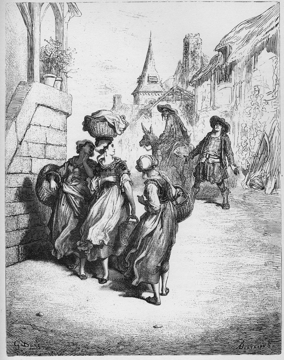 The miller, his son and the donkey - from "Fables" by Jean de La Fontaine alkotó: Gustave Dore