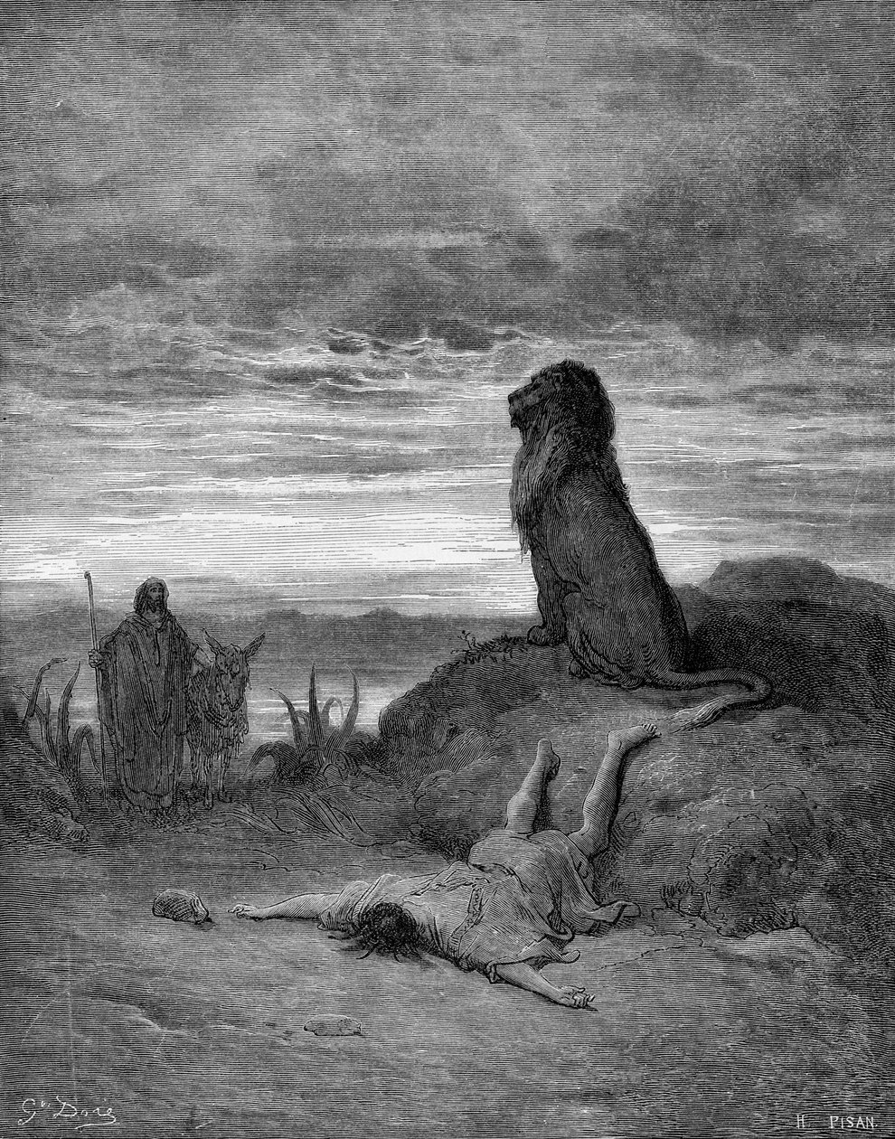 A prófétát, akit megölt egy oroszlán alkotó: Gustave Dore