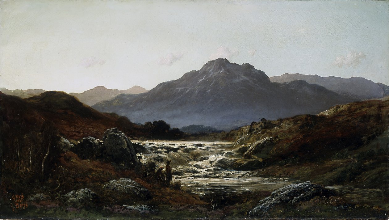 Torrent In The Highlands (olaj, vászon) alkotó: Gustave Dore