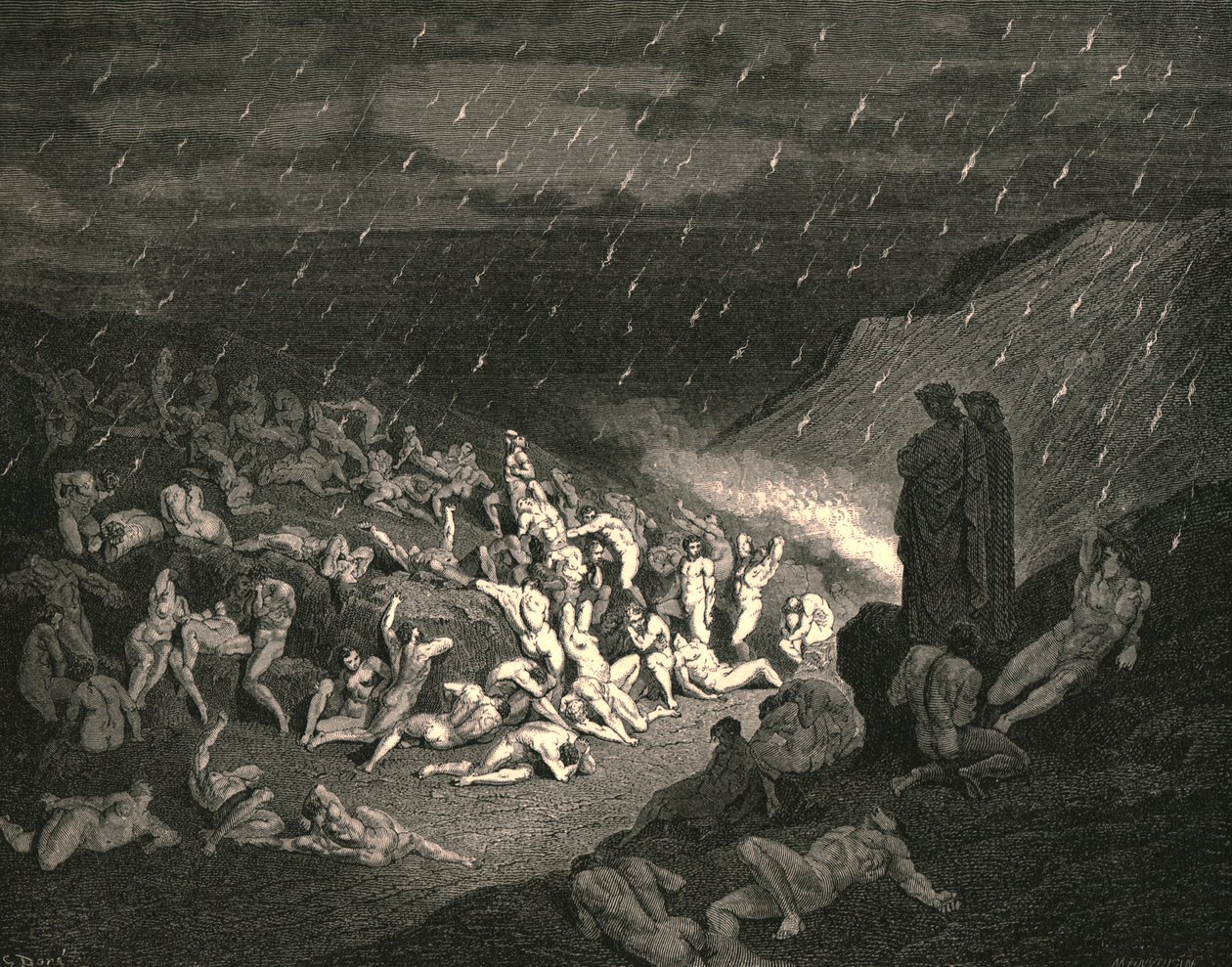 Szüntelen volt a nyomorult kezek játéka, 1890. alkotó: Gustave Dore