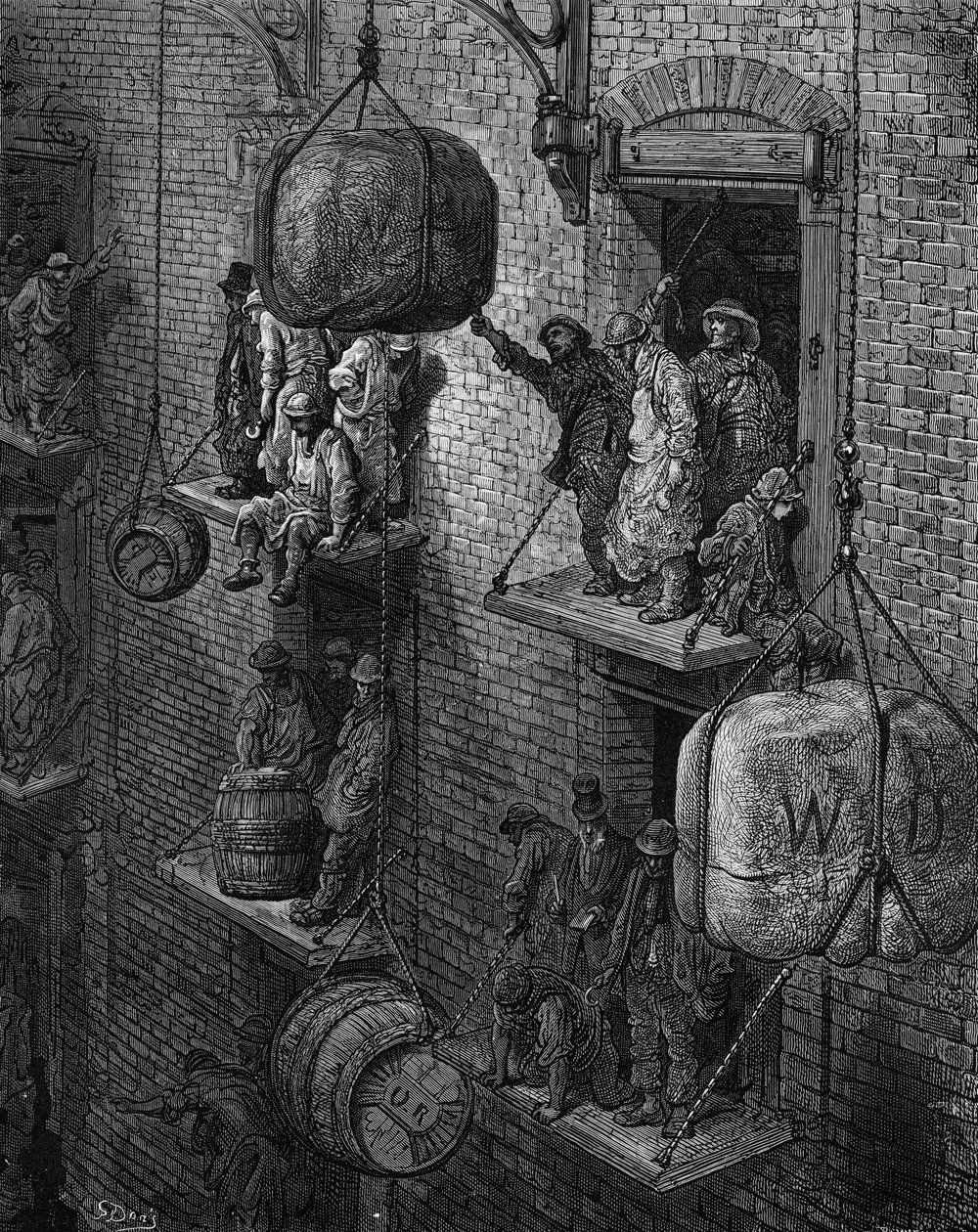 Viktoriánus londoni raktár alkotó: Gustave Dore
