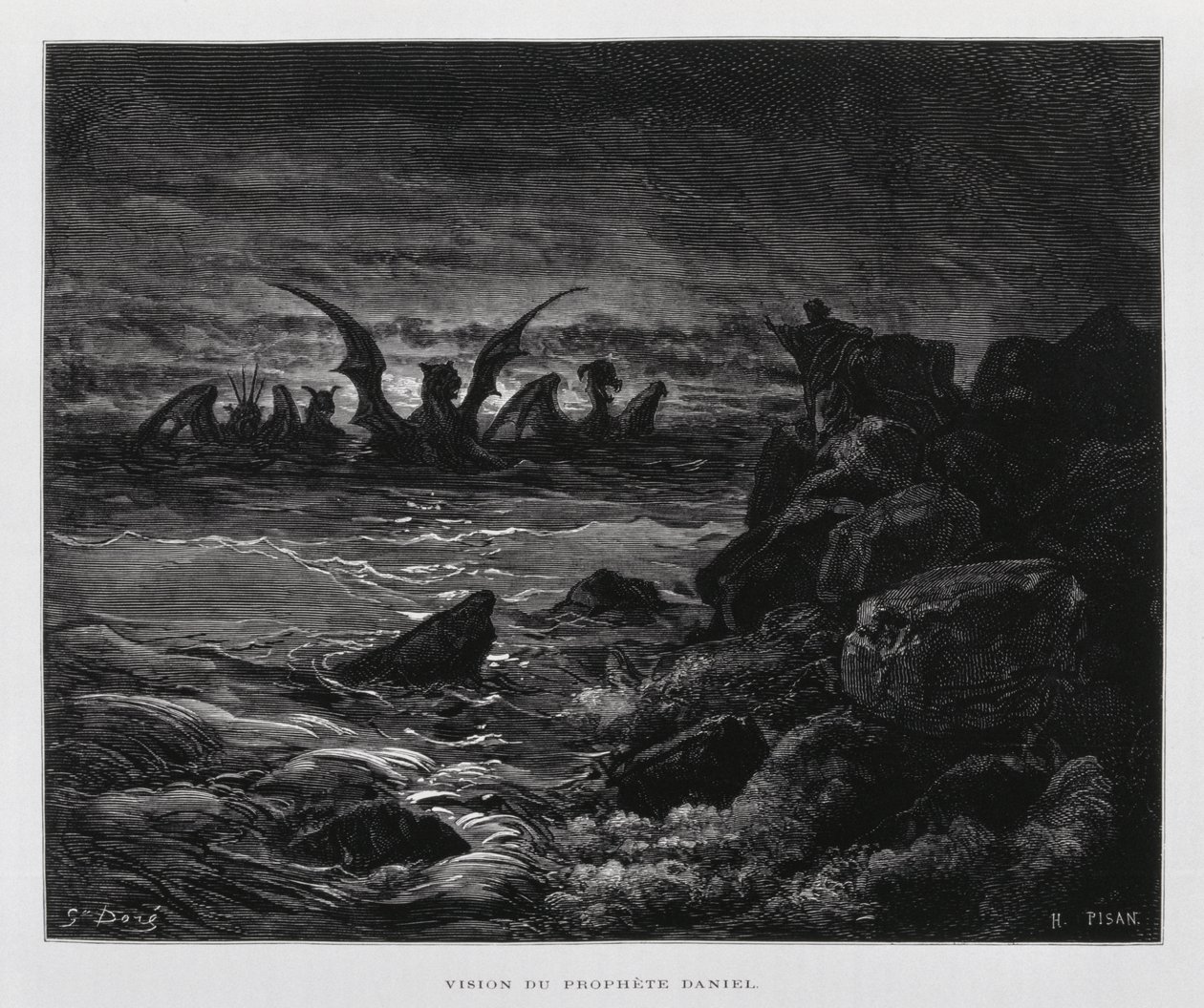 Dániel próféta látomása, Illusztráció a Dore Bibliából alkotó: Gustave Dore