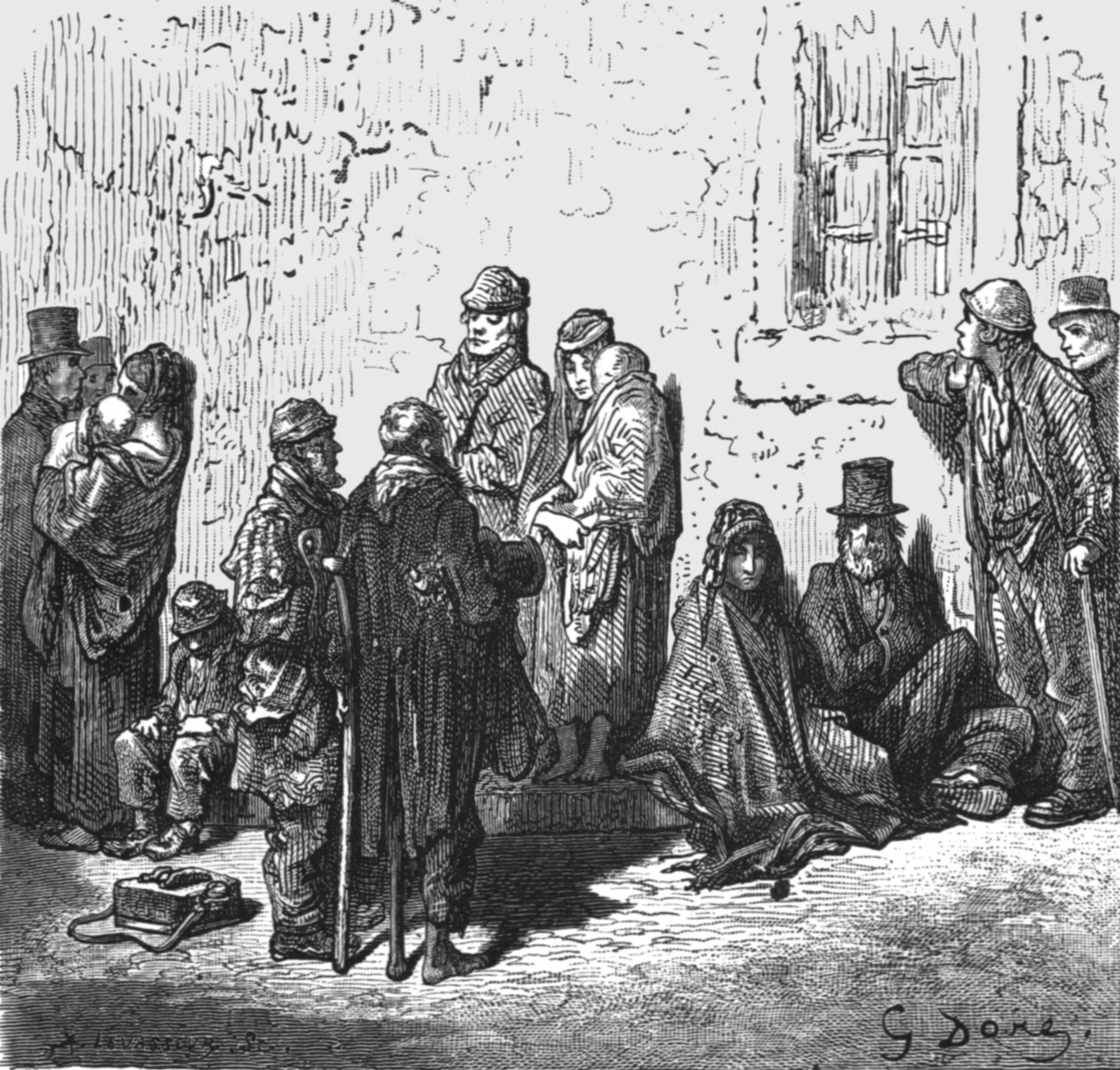 "Waifs and Strays", 1872. alkotó: Gustave Dore