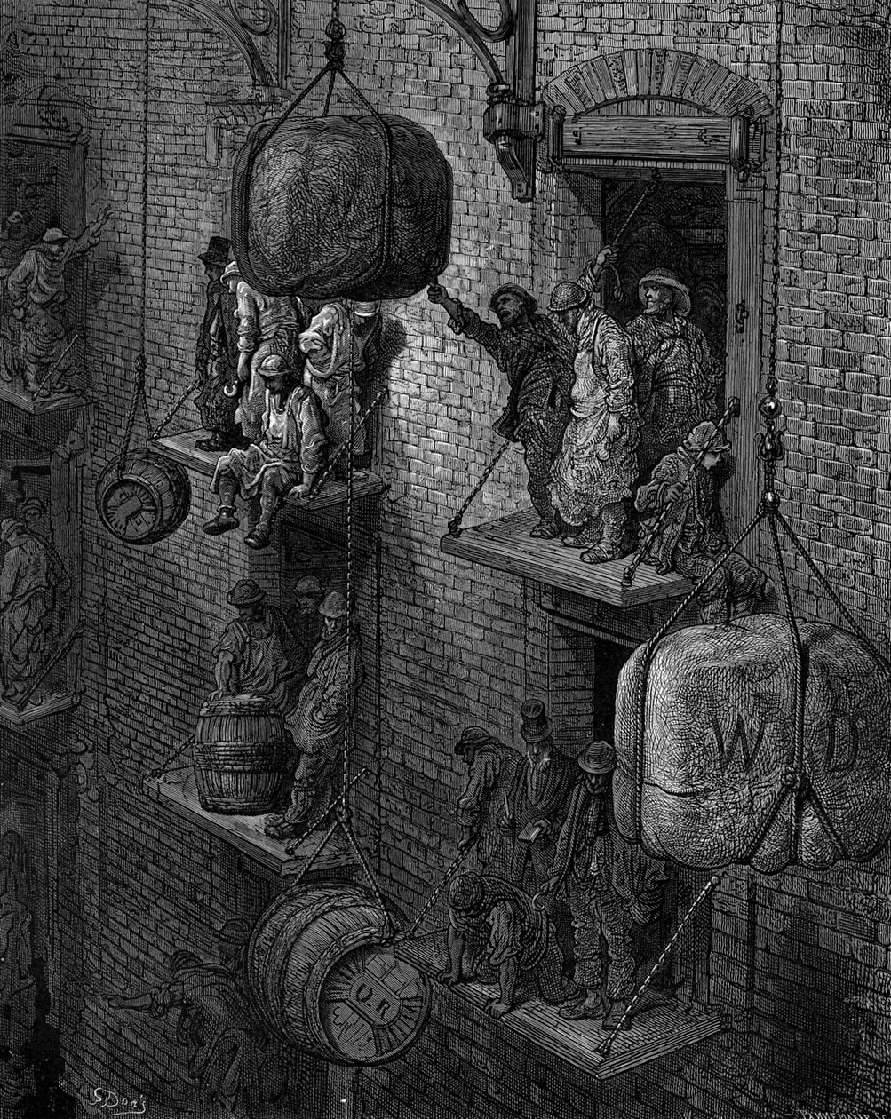 Raktározás a városban – Gustave Doré alkotó: Gustave Dore