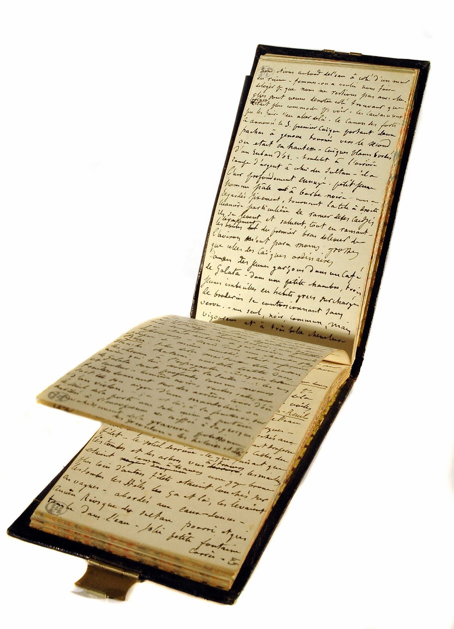 Gustave Flaubert (1821-1880) francia író útikönyve, a történelmi bibliotéka. alkotó: Gustave Flaubert