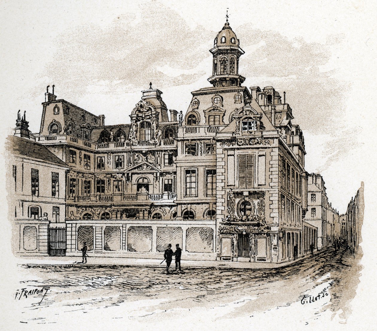 A Hotel de la Valletta kilátása a Quai des Celestins-en, Párizs (A Hotel Valette kilátása a quai des Celestins-en, Párizs) Gustave Fraipont (1849-1923) rajza Saint-Juirs „La seine a travers Paris” című művéből merít. alkotó: Gustave Fraipont