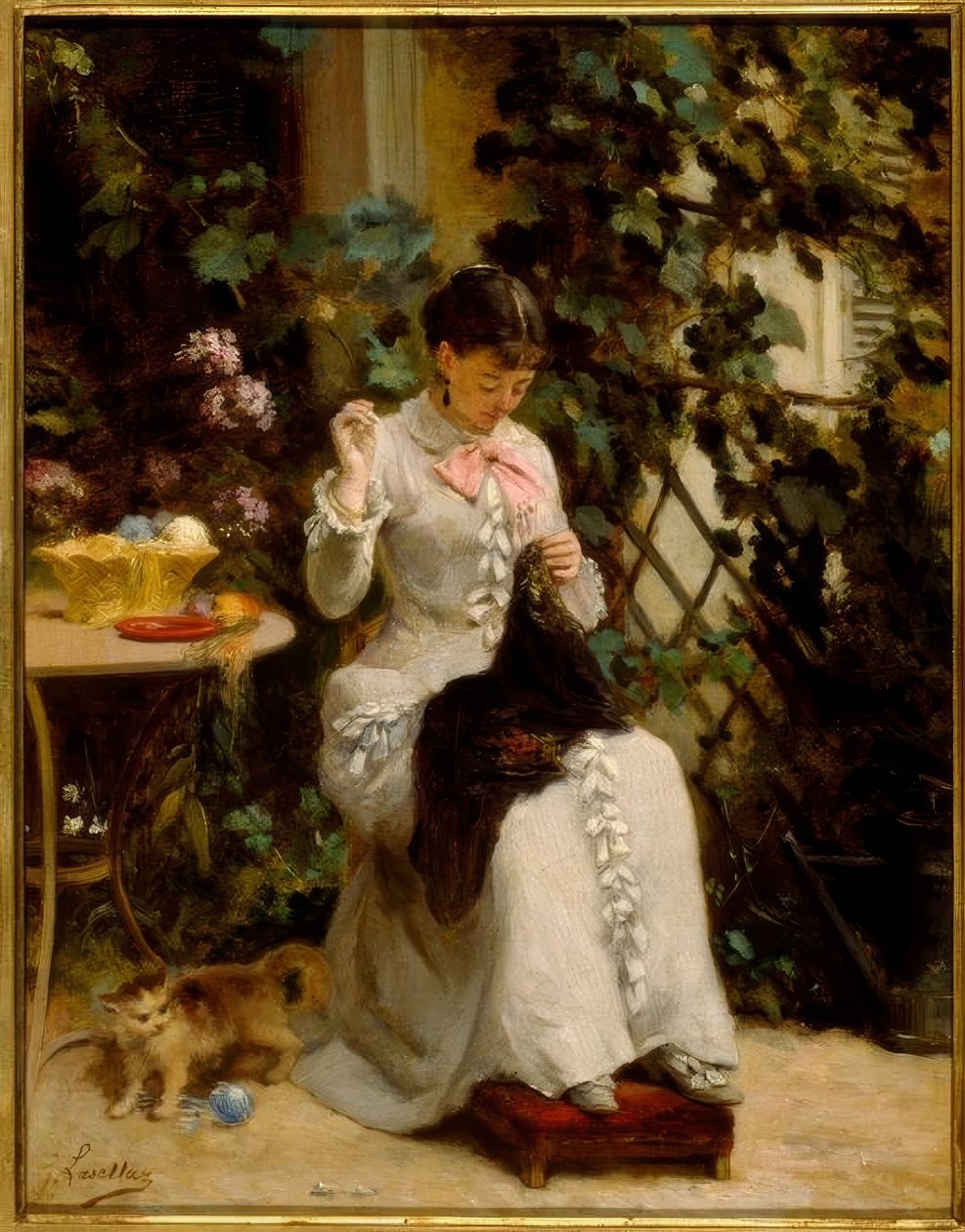 A fiatal varrónő alkotó: Gustave Francois Lasellaz