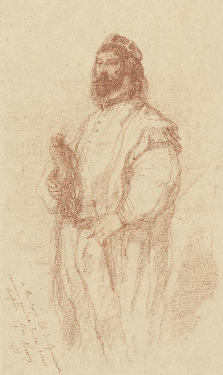 Álló ember szoborral alkotó: Gustave François Morin