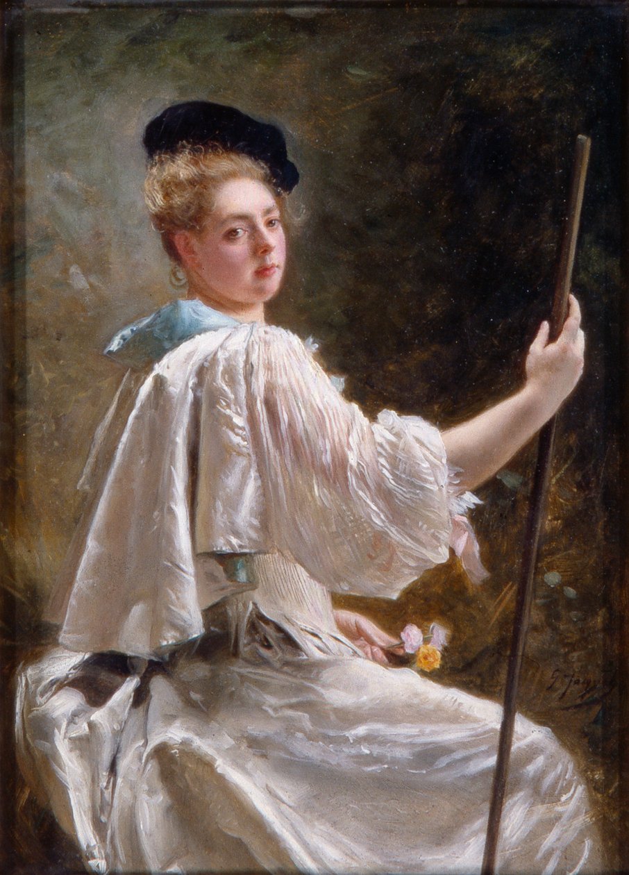 Hölgy bottal, 1895 körül (olaj, vászon) alkotó: Gustave Jacquet