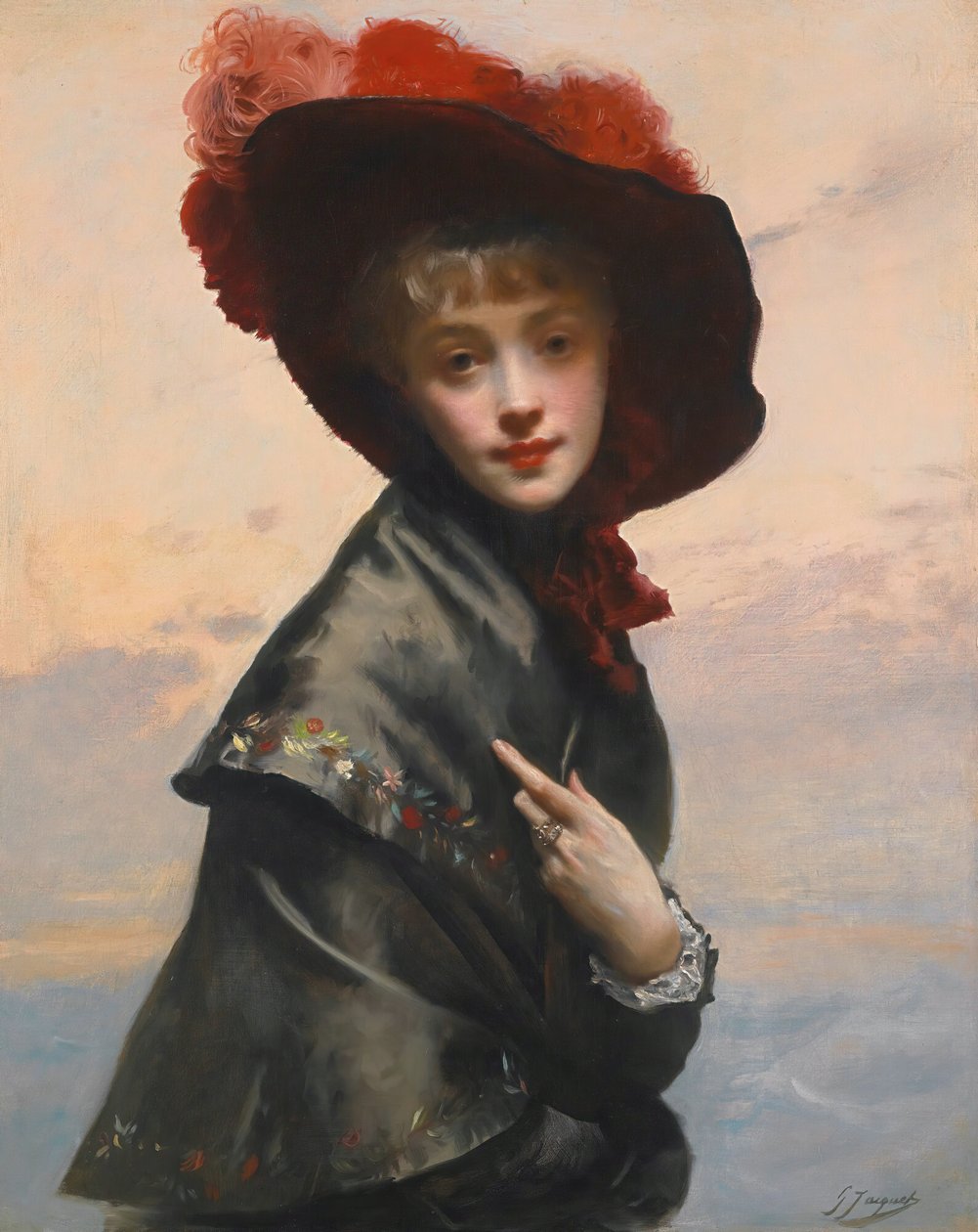 Kalapos hölgy. alkotó: Gustave Jean Jacquet
