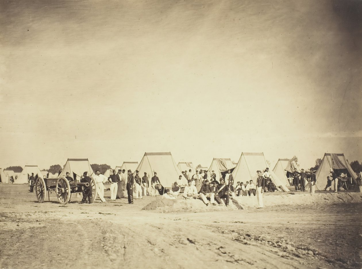 Tüzérségi tábor, Camp de Chalons, 1857. alkotó: Gustave Le Gray