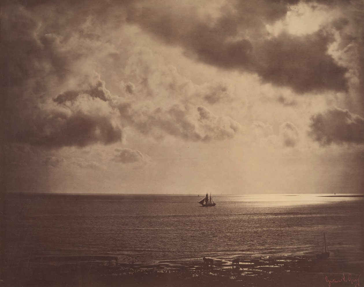 Brig on the Water, 1856. alkotó: Gustave Le Gray