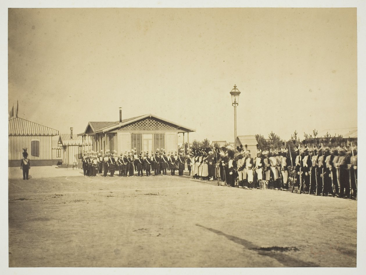 Könnyűgyalogos katonák, Camp de Châlons alkotó: Gustave Le Gray