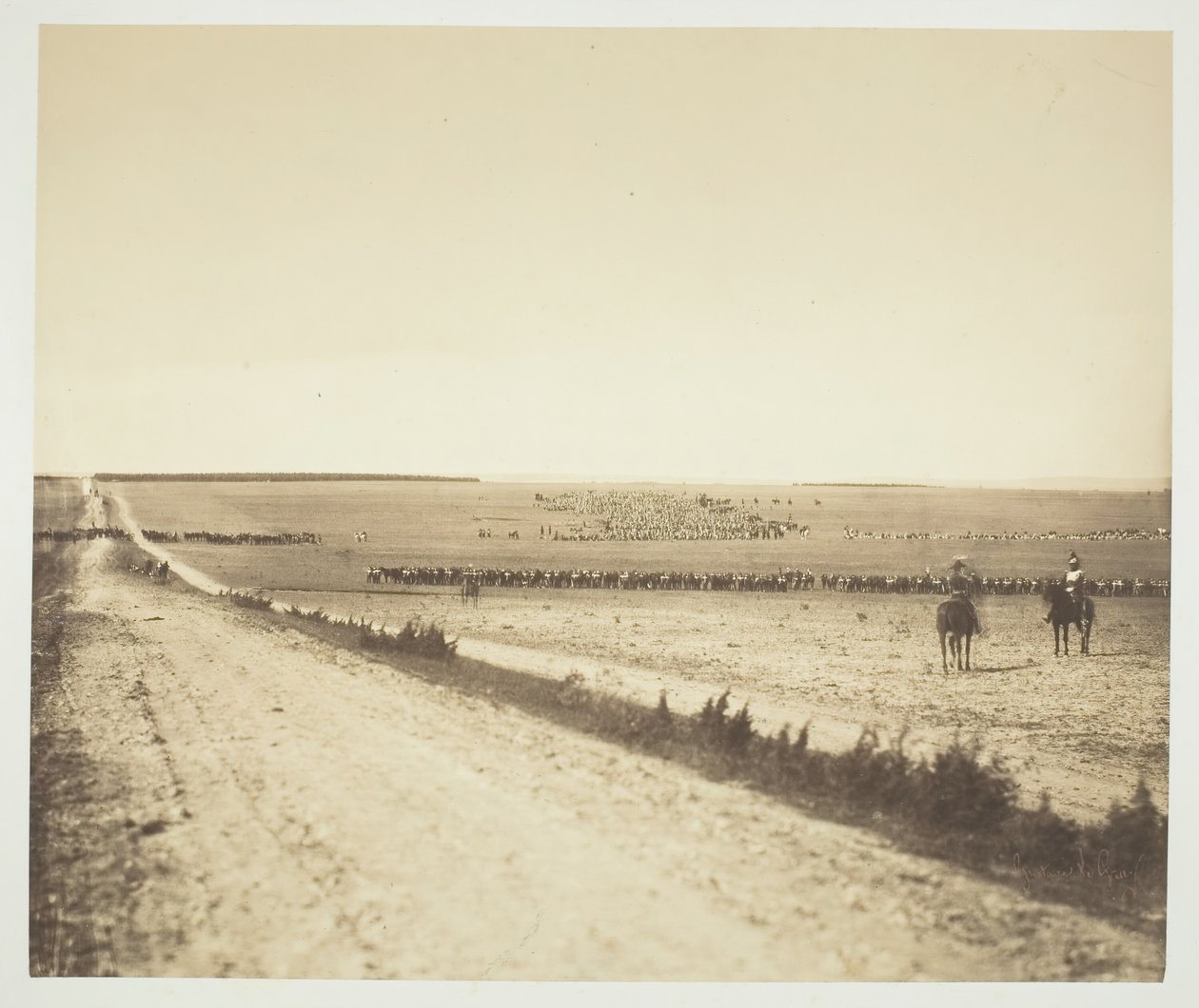 Manőverek, Camp de Châlons, 1857. alkotó: Gustave Le Gray