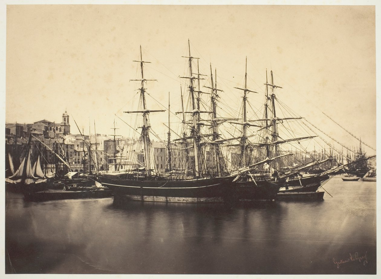 Hajók a Sète-i kikötőben alkotó: Gustave Le Gray