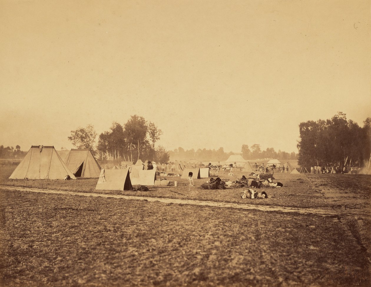 [Sátrak és katonai felszerelés, Camp de Chalons] alkotó: Gustave Le Gray
